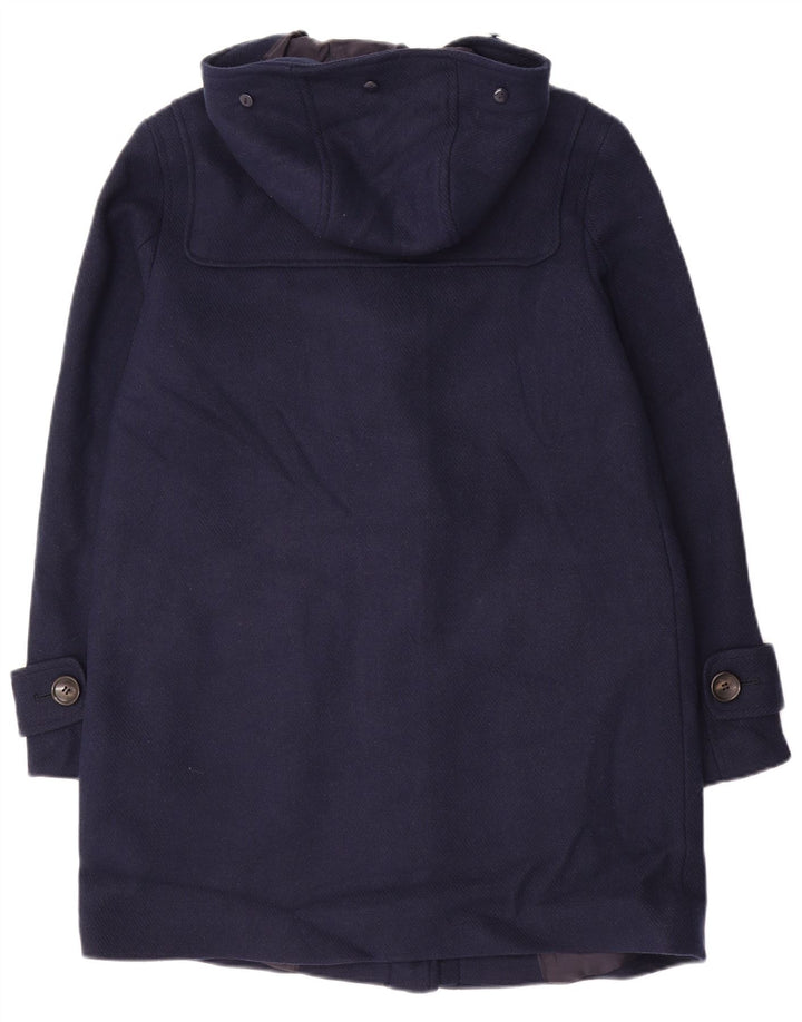 Marks & Spencer Dame Hooded Duffel Coat UK 12 Medium Navy Blue Wool