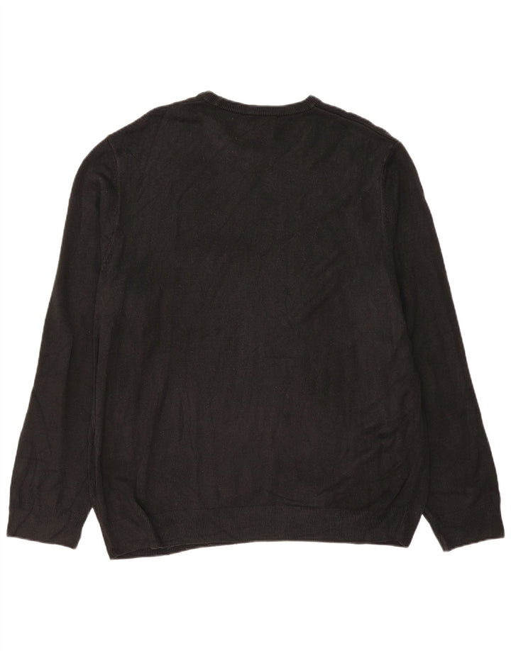 Marks & Spencer Mens Crew Neck Jumper Sweater 2XL Black Acrylic