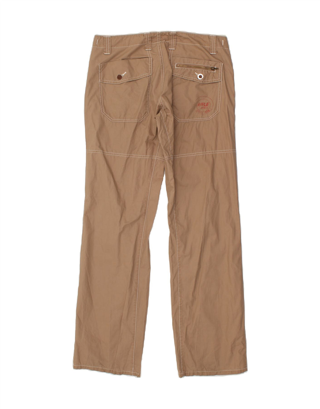RIFLE Womens Straight Casual Trousers W33 L34  Brown Cotton Vintage Rifle and Second-Hand Rifle from Messina Hembry 