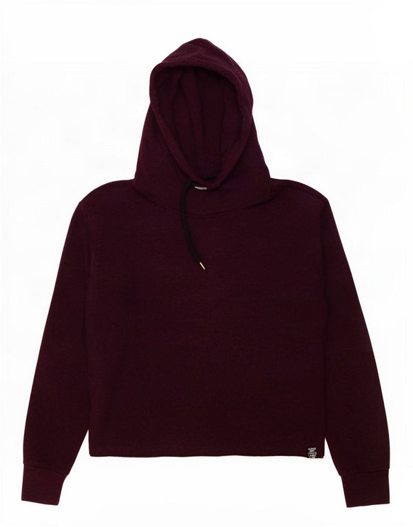 Superdry Damen Kapuzenpullover UK 16 Large Burgund Baumwolle