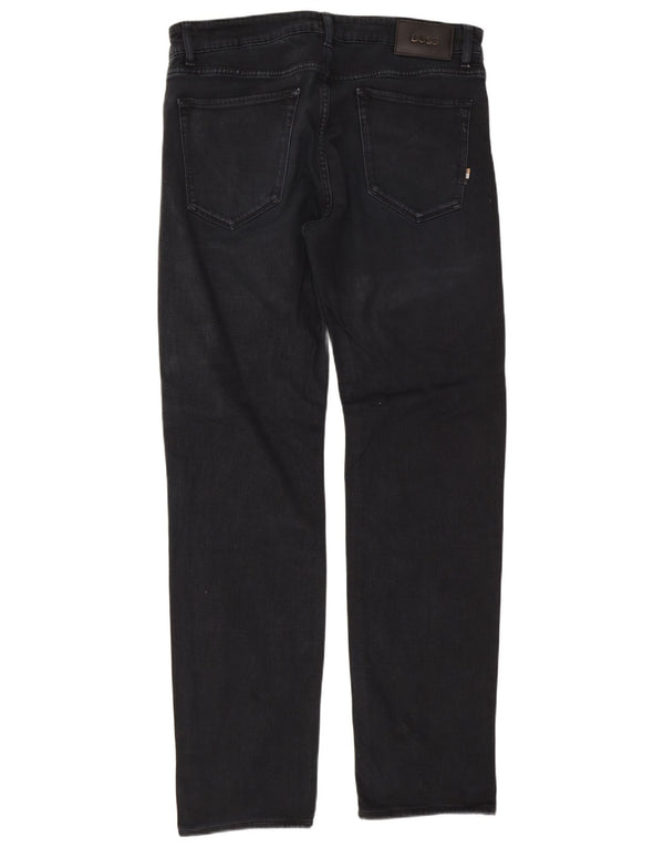 Hugo Boss Mens Straight Jeans W32 L32 Azul Marinho Algodão