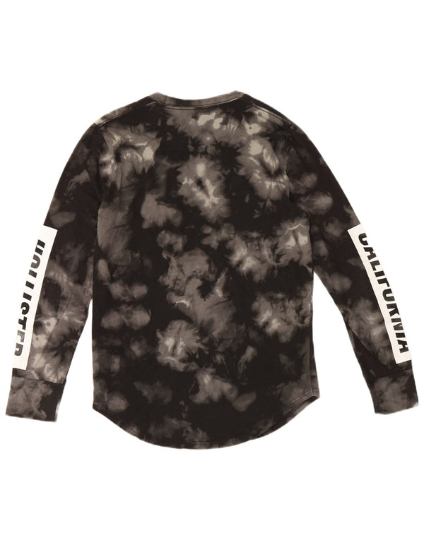 Hollister Mens Graphic Top Long Sleeve XS Black Tie Dye Cotton