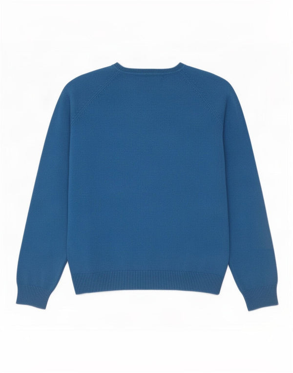 Zara Mujer Cárdigan Suéter UK 44 Grande Algodón Azul