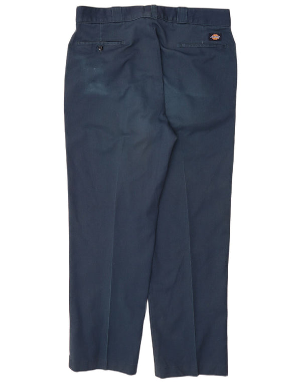 Calças Chino retas masculinas Dickies W40 L32 poliéster azul marinho