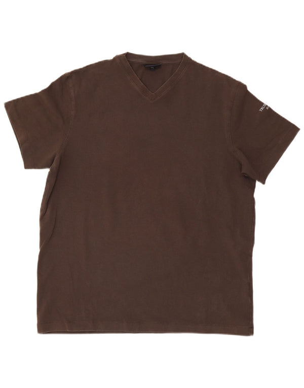 Trussardi Jeans Mens T-Shirt Top 2XL Brown Cotton