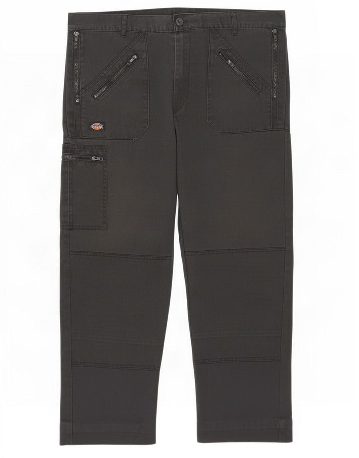 Dickies Mens Straight Cargo Trousers W42 L28 Black Polyester
