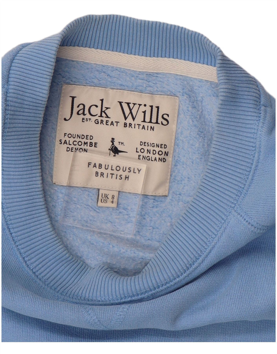 JACK WILLS Womens Oversized Sweatshirt Jumper UK 8 Small Blue Cotton