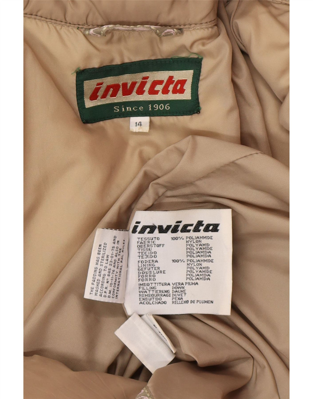 Invicta polstret frakke til kvinder UK 14 Medium Beige Polyamid