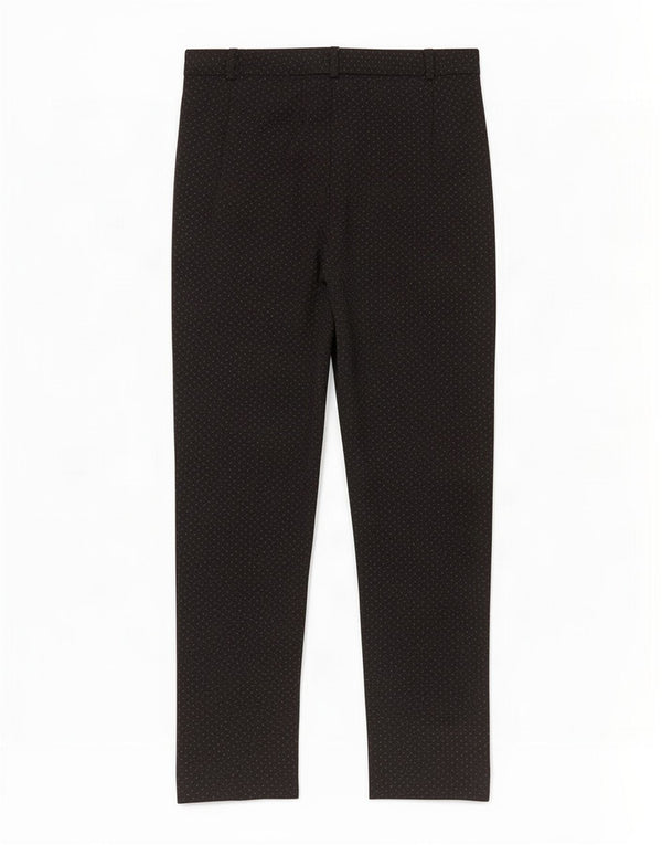 Marks & Spencer Dame Cropped Trousers UK 12 Medium W30 L27 Black Spotted