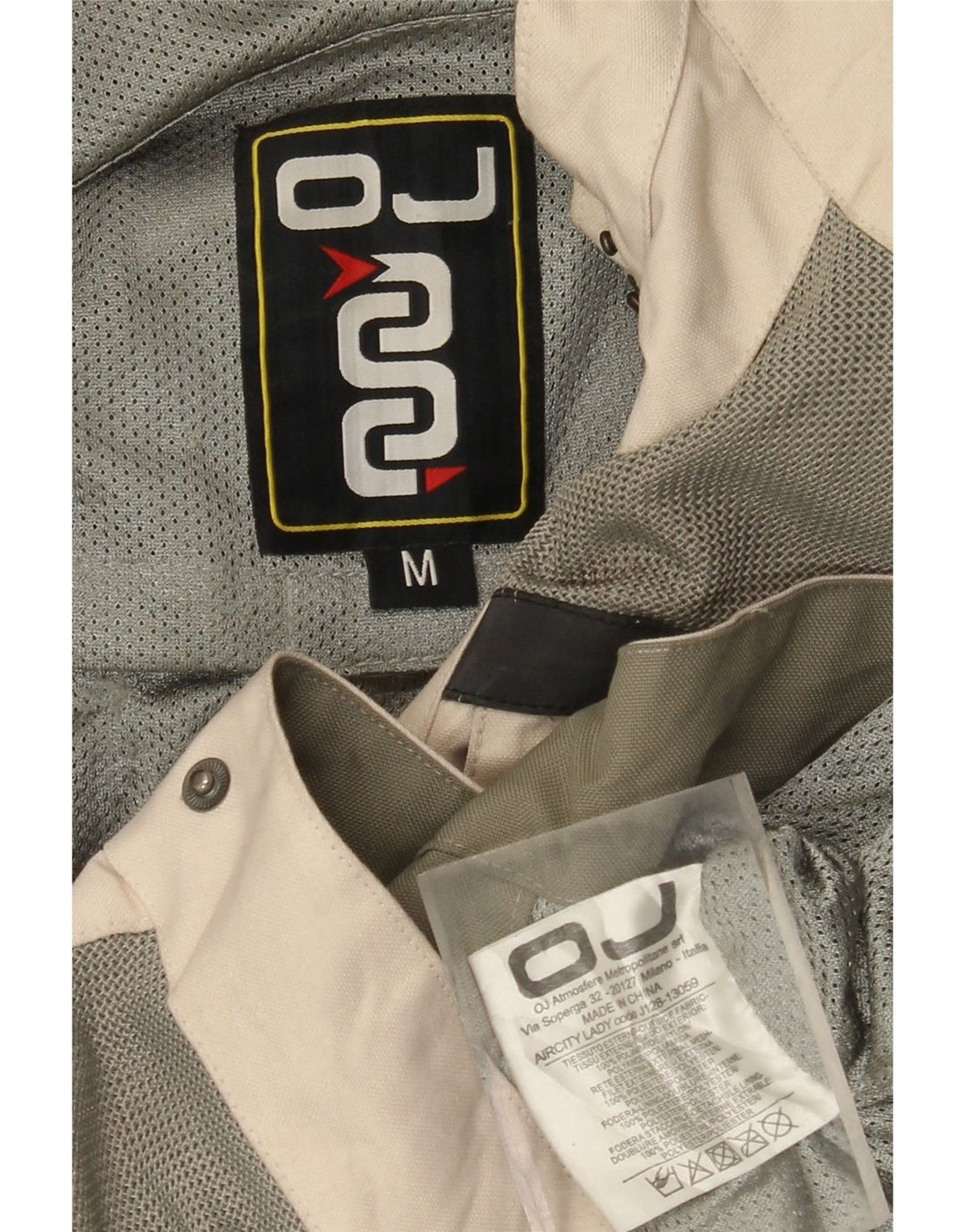 OJ ATMOSFERE Racerjakke til kvinder UK 14 Medium Beige Colourblock Polyamid