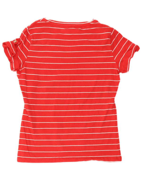 T-shirt da donna Nautica Top UK 14 cotone a righe rosse medie