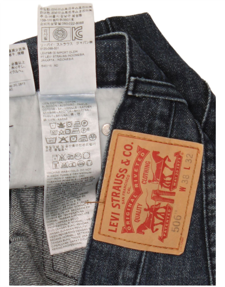 Levi's Mens 506 Straight Jeans W38 L32 Blue Cotton