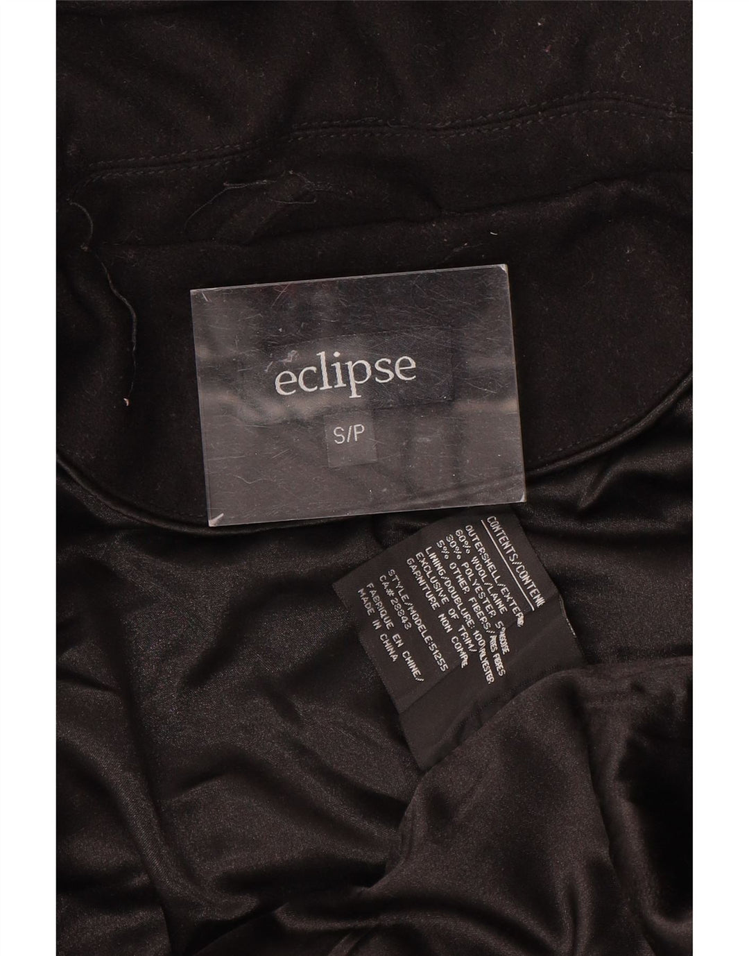 Eclipse Damen-Dufflecoat mit Kapuze, UK 10, Größe S, schwarze Wolle