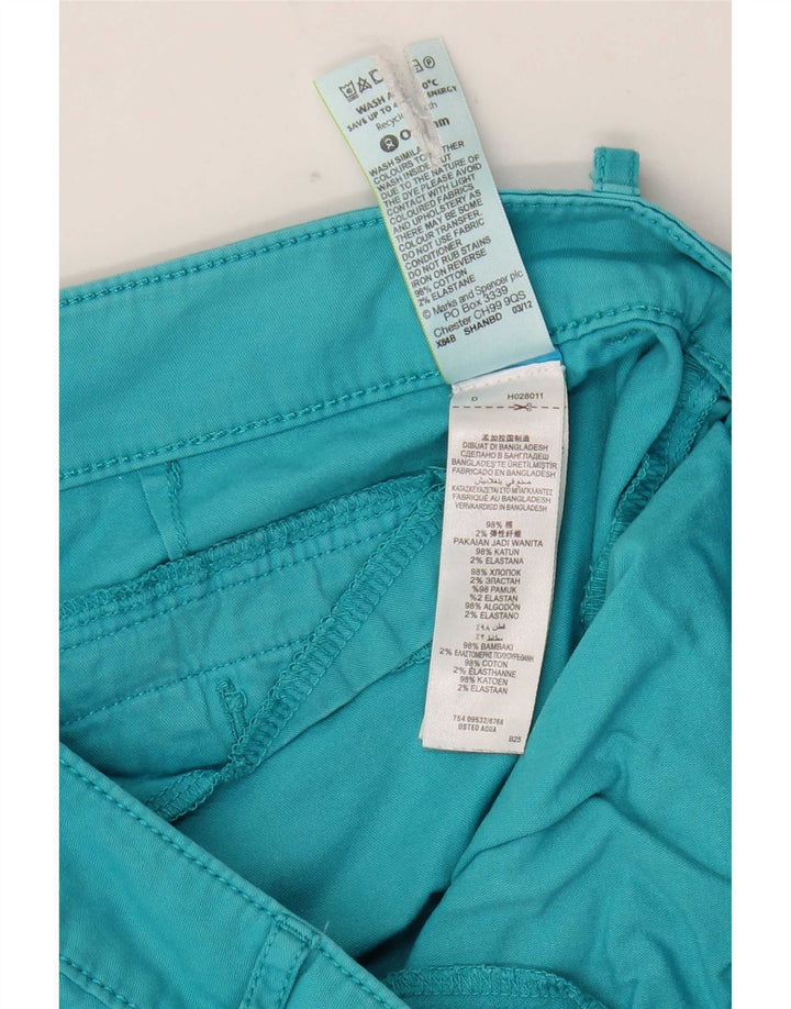 Marks & Spencer Womens Capri Trousers UK 10 Small W32 L18 Turquoise