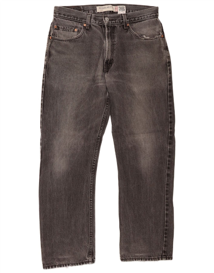 Levi's Mens 505 Regular Fit Straight Jeans W33 L30 Grey Cotton