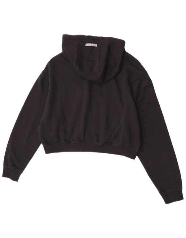 Nike Womens Air Crop Sweat à capuche surdimensionné UK 10 Petit coton noir