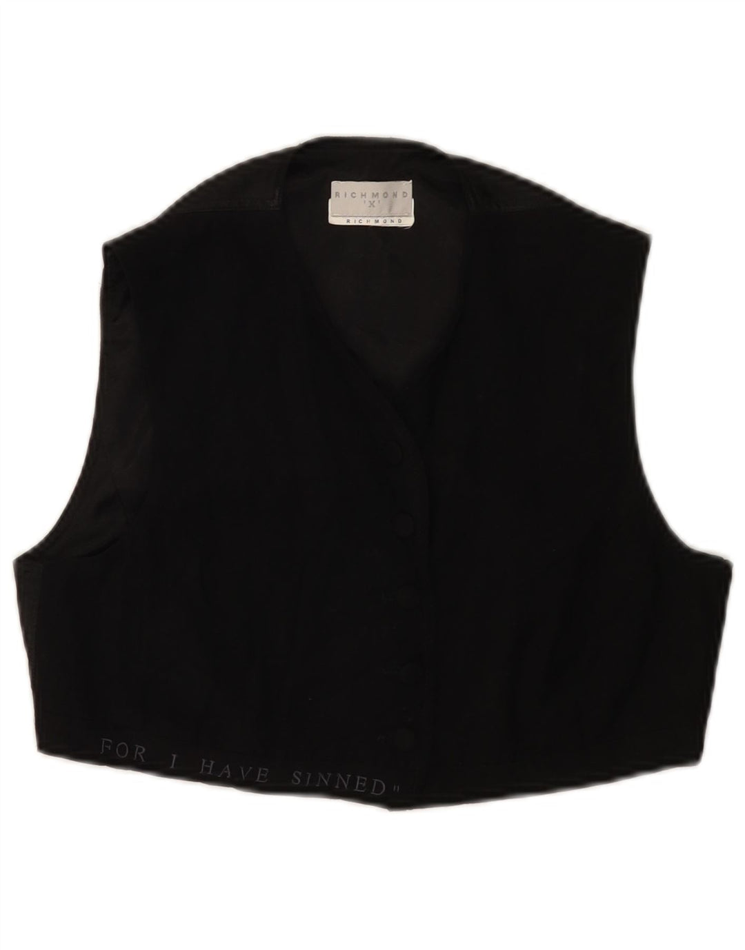 Richmond Womens Crop Waistcoat UK 14 Medium Black