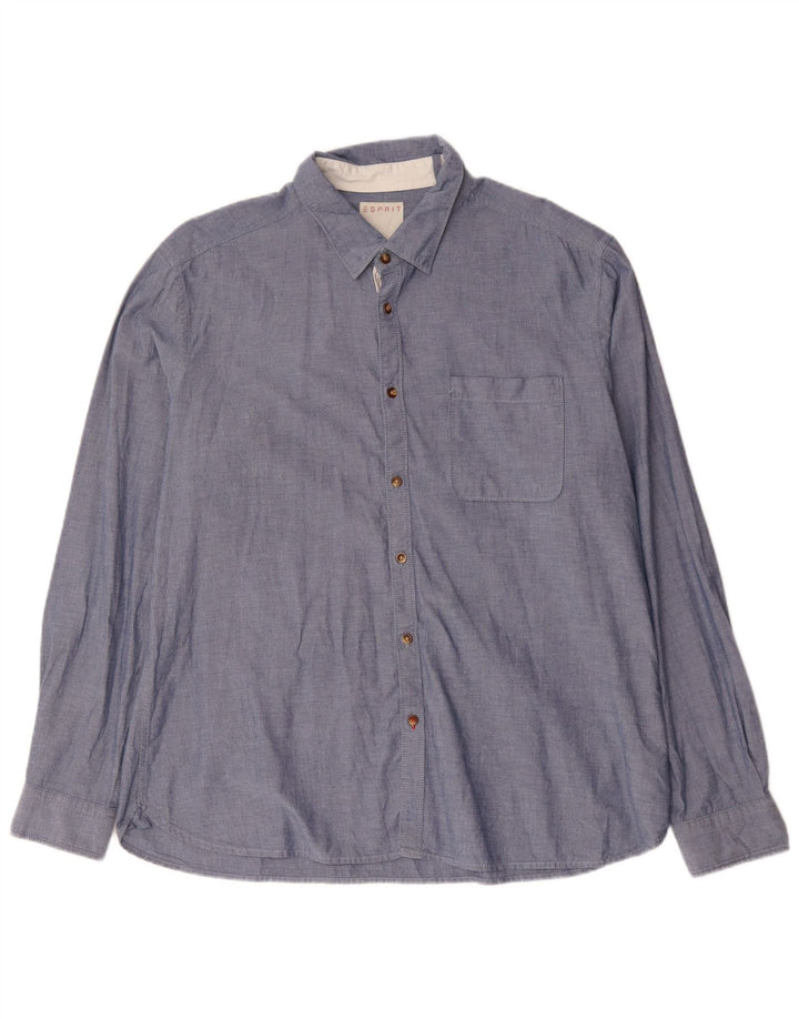 Esprit Mens Shirt 2XL Blue Cotton