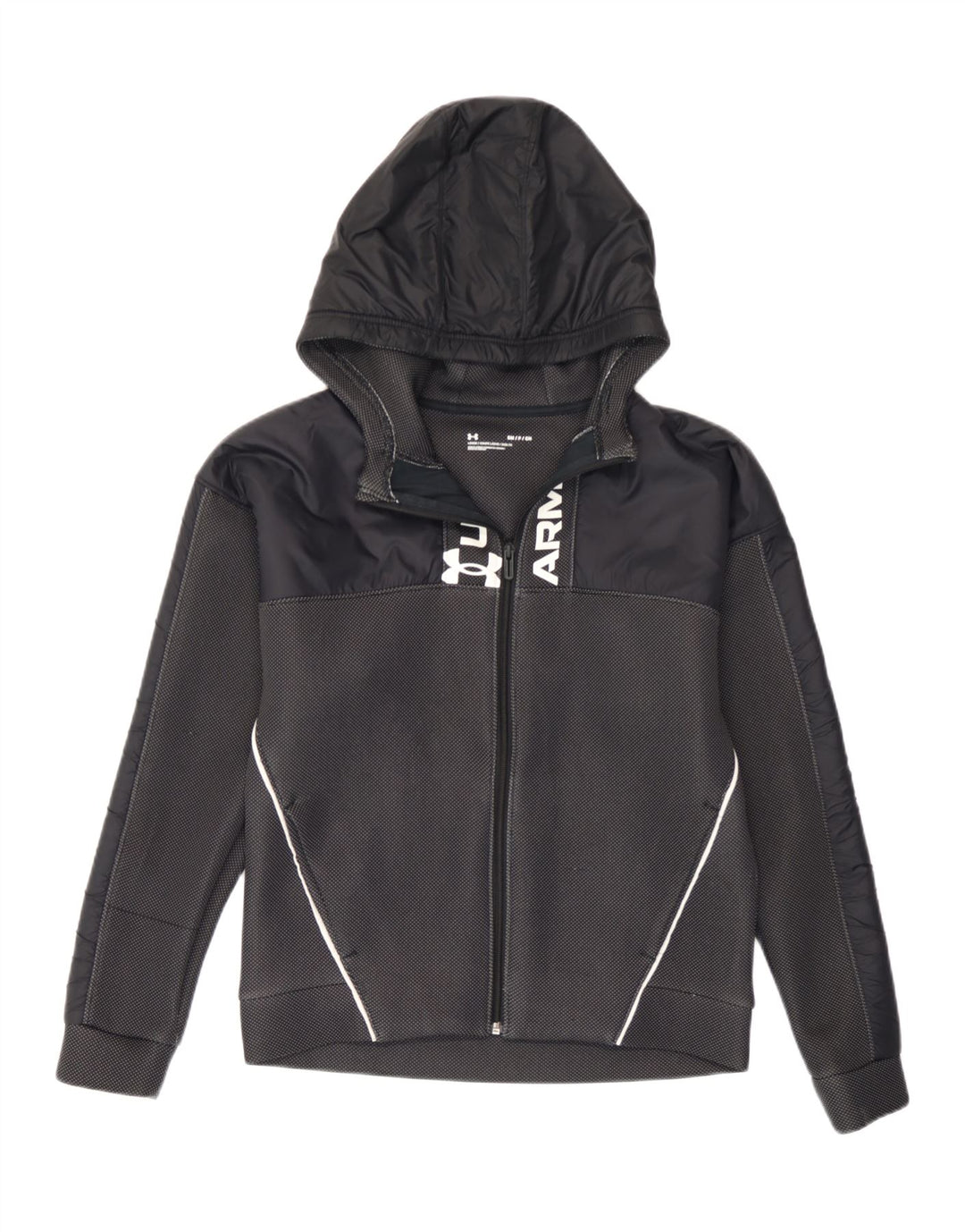 Under Armour Herre grafisk hættetrøje med lynlås lille sort plettet polyester
