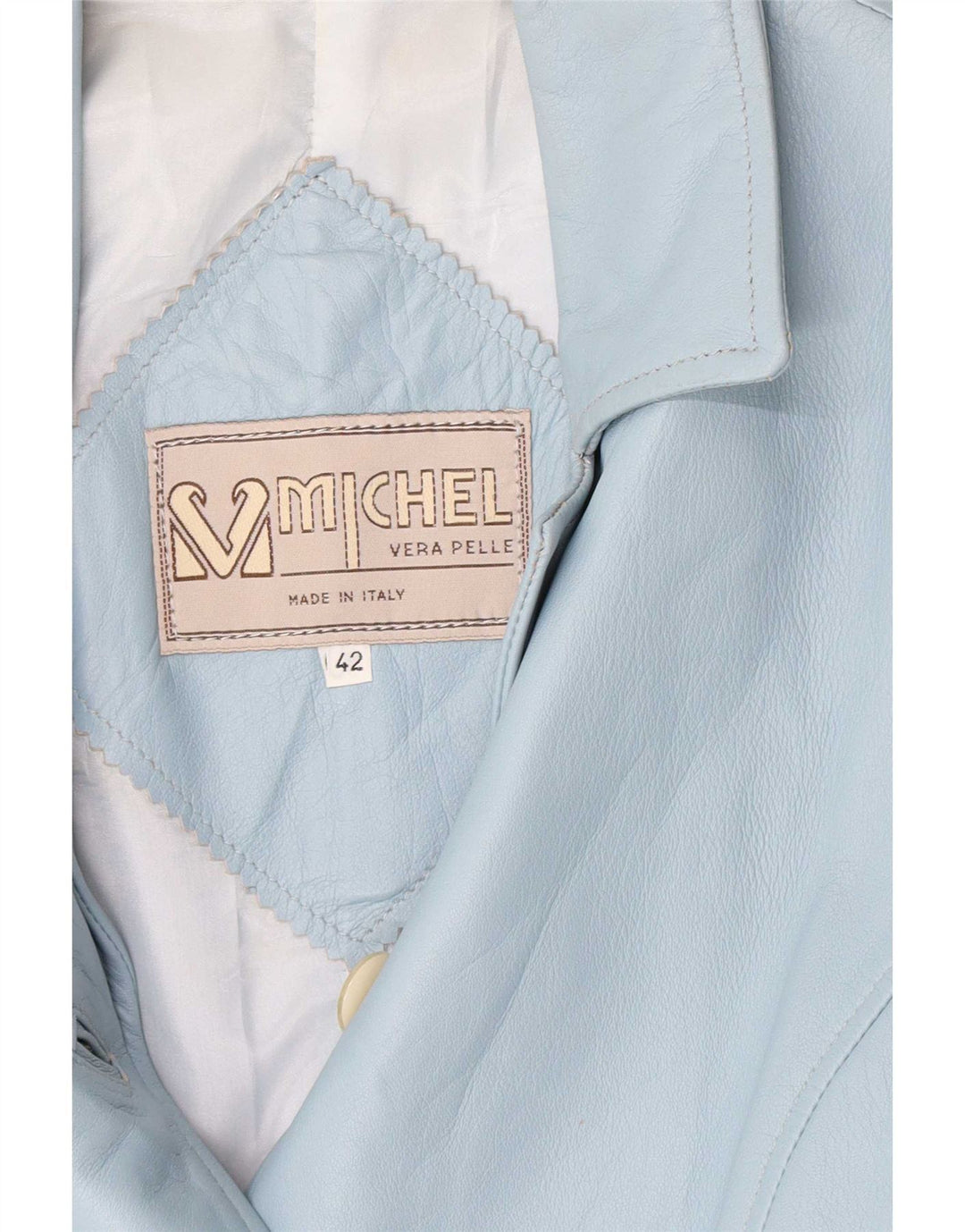 Veste blazer en cuir à 3 boutons pour femme Michel IT 42 Bleu moyen