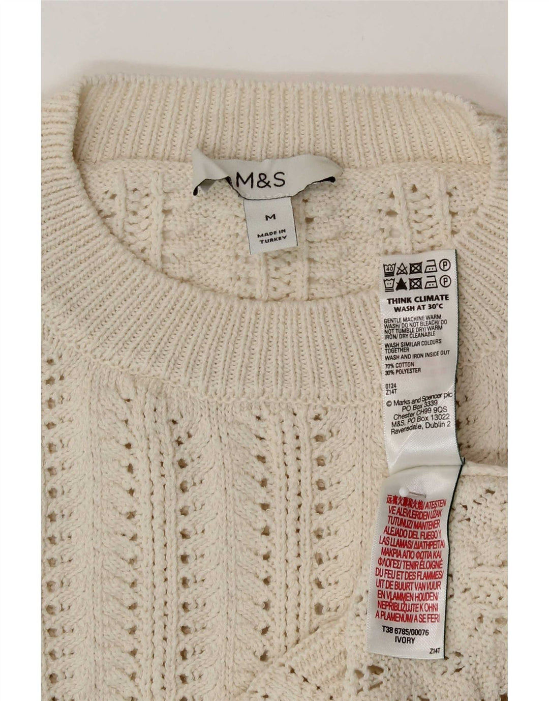 Marks & Spencer Damen Durchsichtiger Pullover mit Rundhalsausschnitt, UK 14, Medium Be