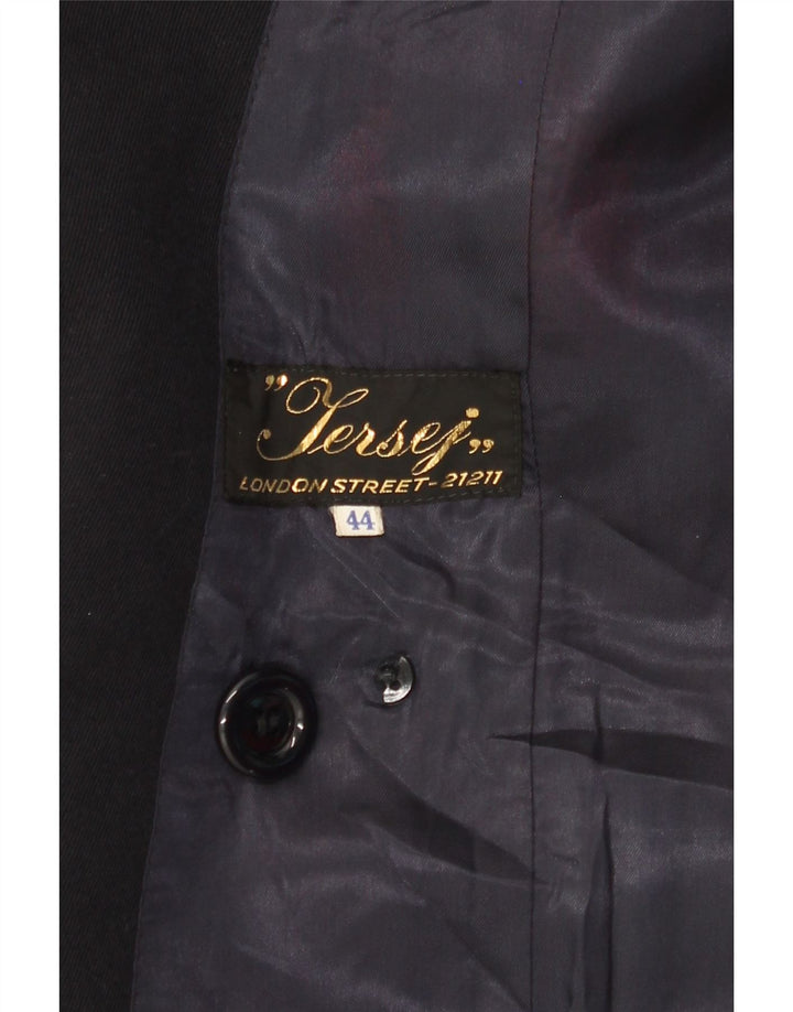VINTAGE Womens Double Breasted Coat IT 44 Medium Navy Blue Vintage Vintage and Second-Hand Vintage from Messina Hembry 