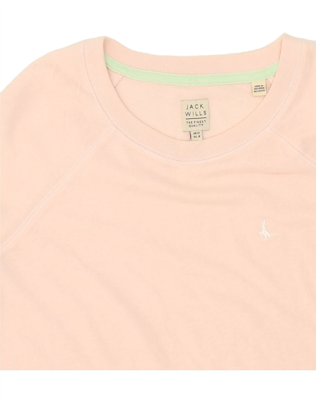 JACK WILLS Womens Sweatshirt Jumper UK 12 Medium  Pink Cotton Vintage Jack Wills and Second-Hand Jack Wills from Messina Hembry 