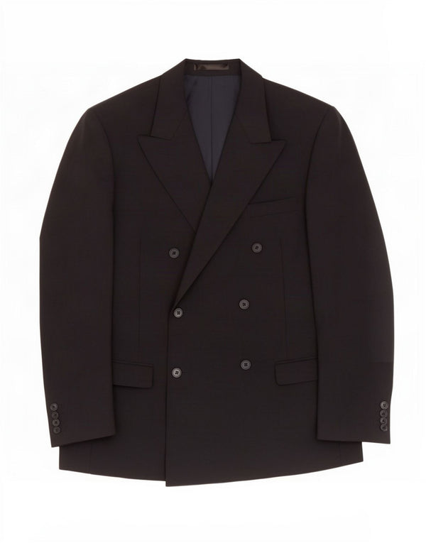 Jaqueta blazer masculina Marks & Spencer com peito duplo Reino Unido 44 XL azul marinho