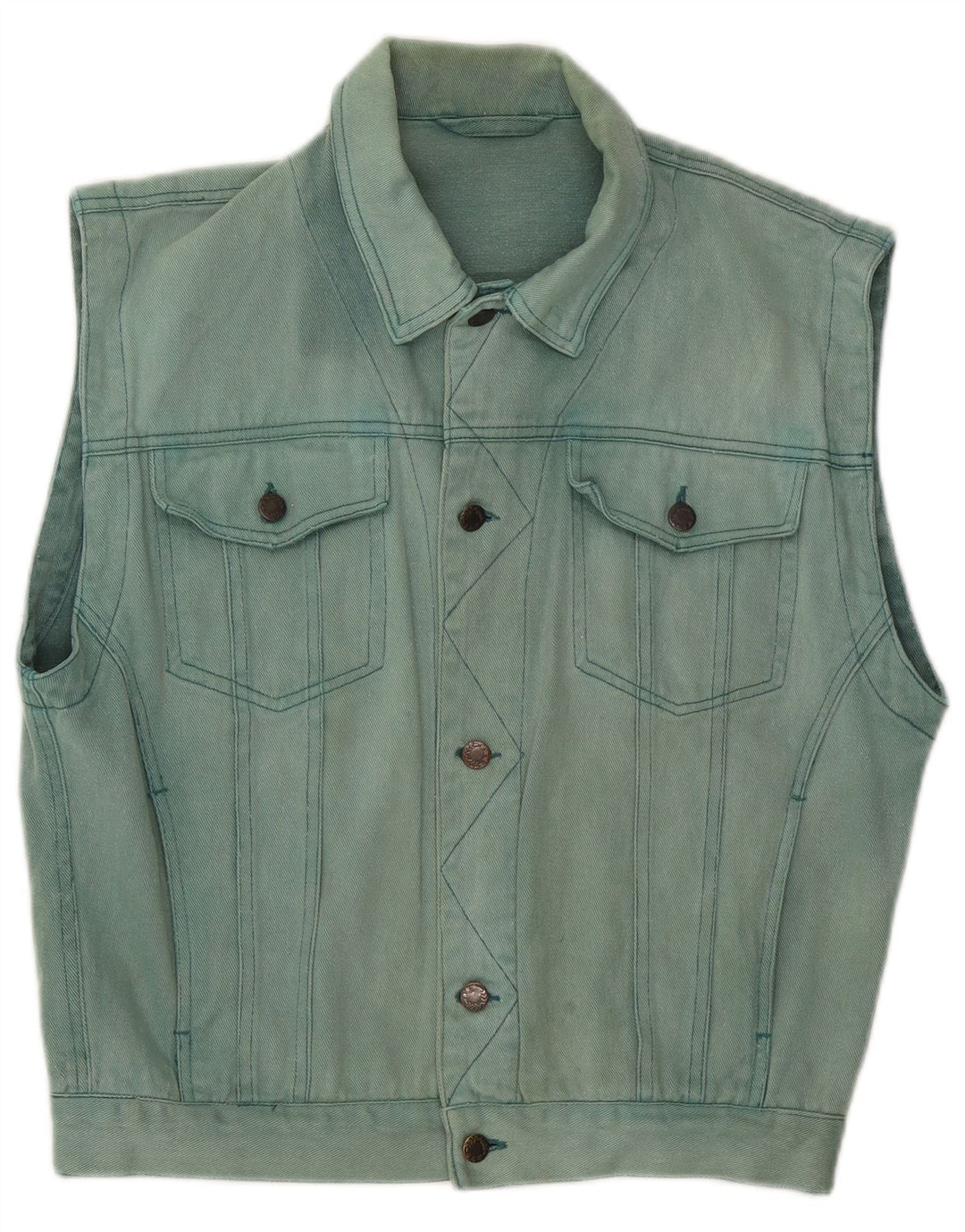 C&A Mens Denim Gilet UK 36 Small Blue Cotton
