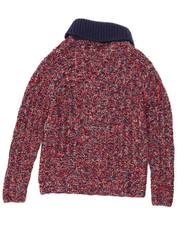 vintage Mens Cardigan Sweater Petite laine mouchetée rouge