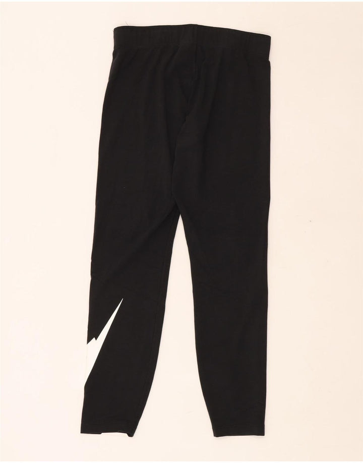 NIKE Womens Graphic Leggings UK 8 Small  Black Cotton