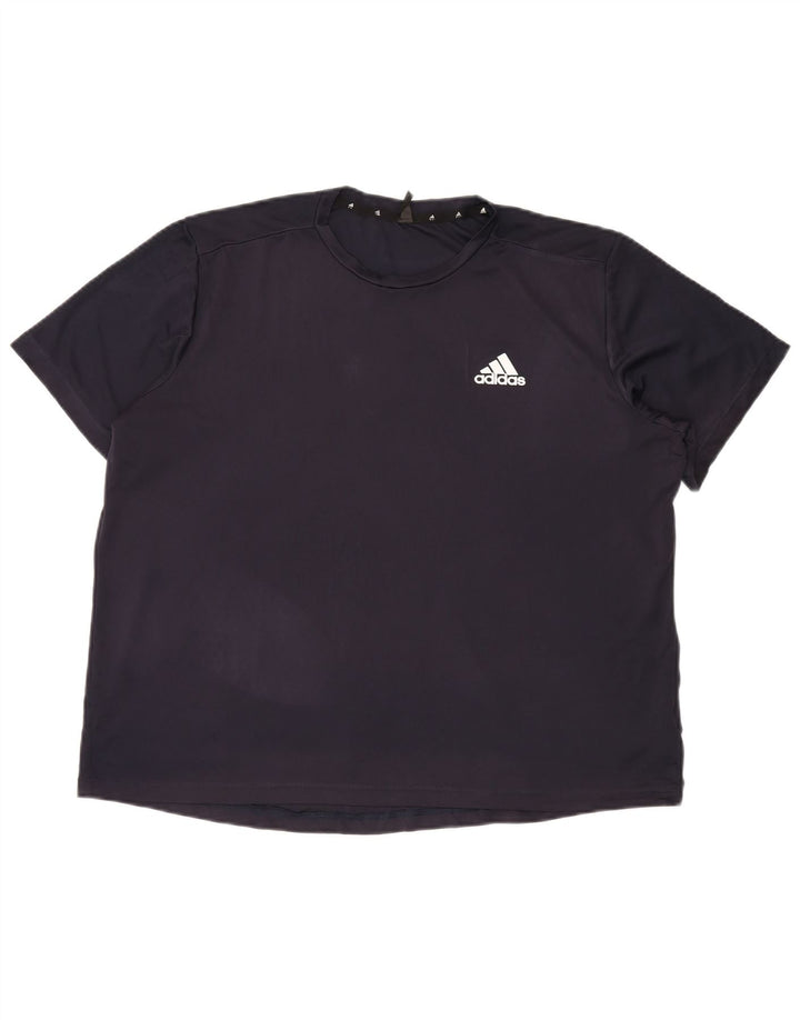 ADIDAS Mens Aeroready T-Shirt Top XL Navy Blue Polyester