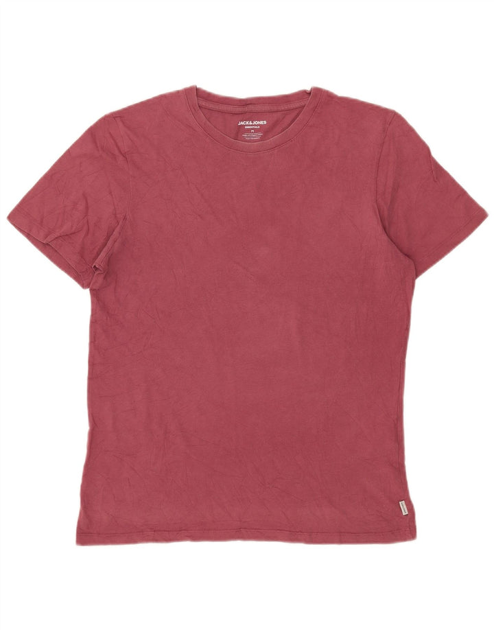 Jack & Jones Mens T-Shirt Top Medium Pink Cotton