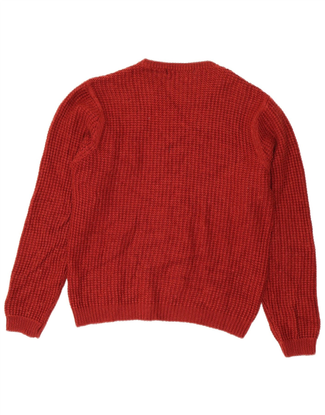 ZARA Mens Crew Neck Jumper Sweater Large Maroon Acrylic