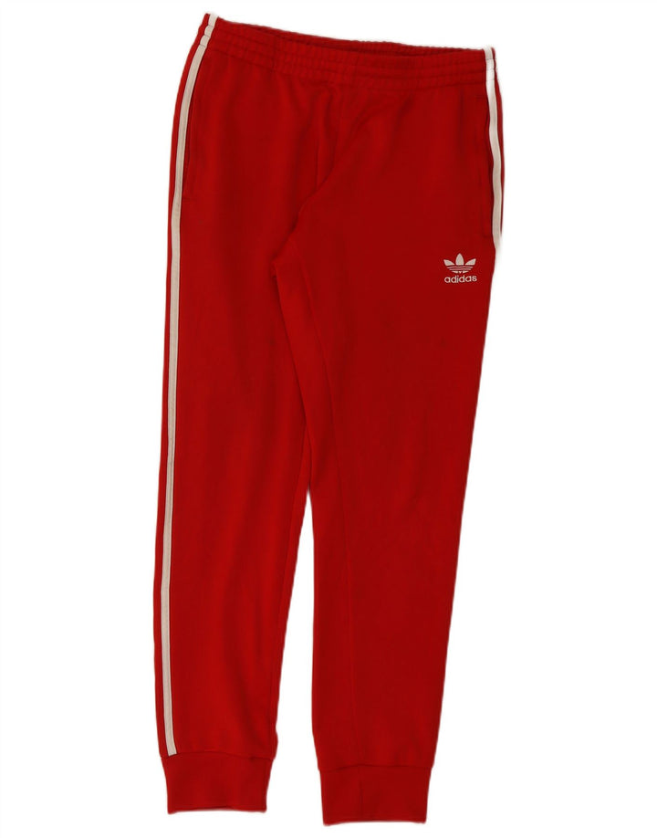 Adidas Mens Tracksuit Trousers Joggers Medium Red Polyester