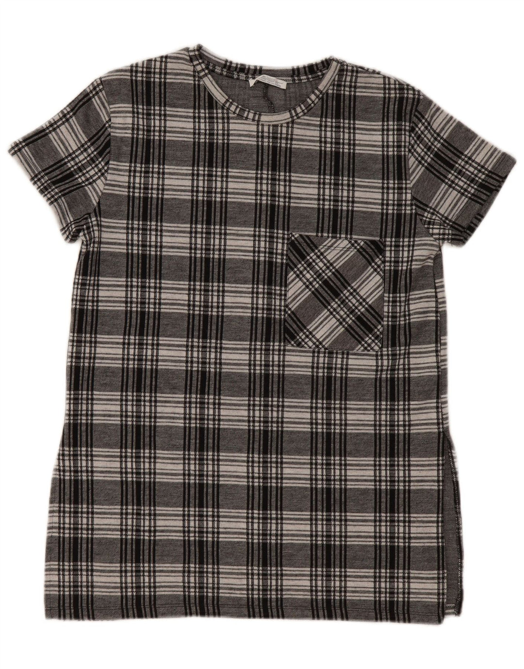 Женская туника ZARA Trafaluc UK 10, маленькая серая клетка