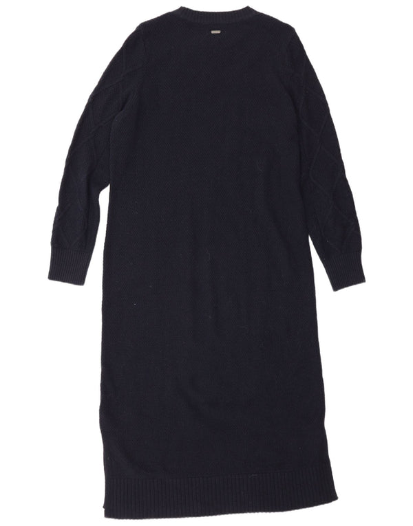 Barbour Womens Long Sleeve Jumper Dress UK 12 Medium Navy Blue Classic