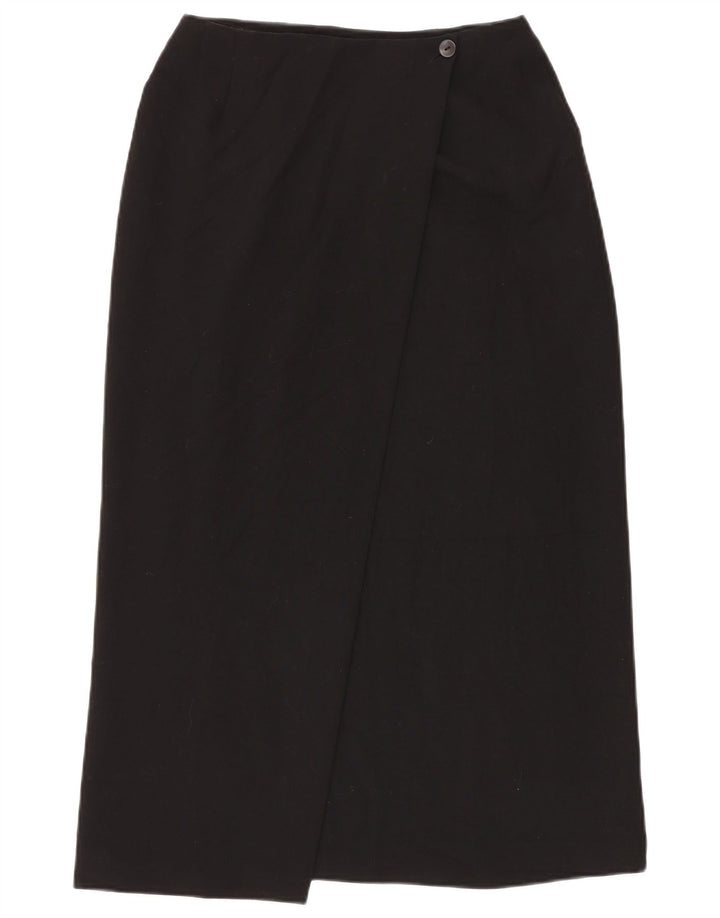 Marks & Spencer Damen Wickelrock UK 12 Medium W28 Schwarz Polyester