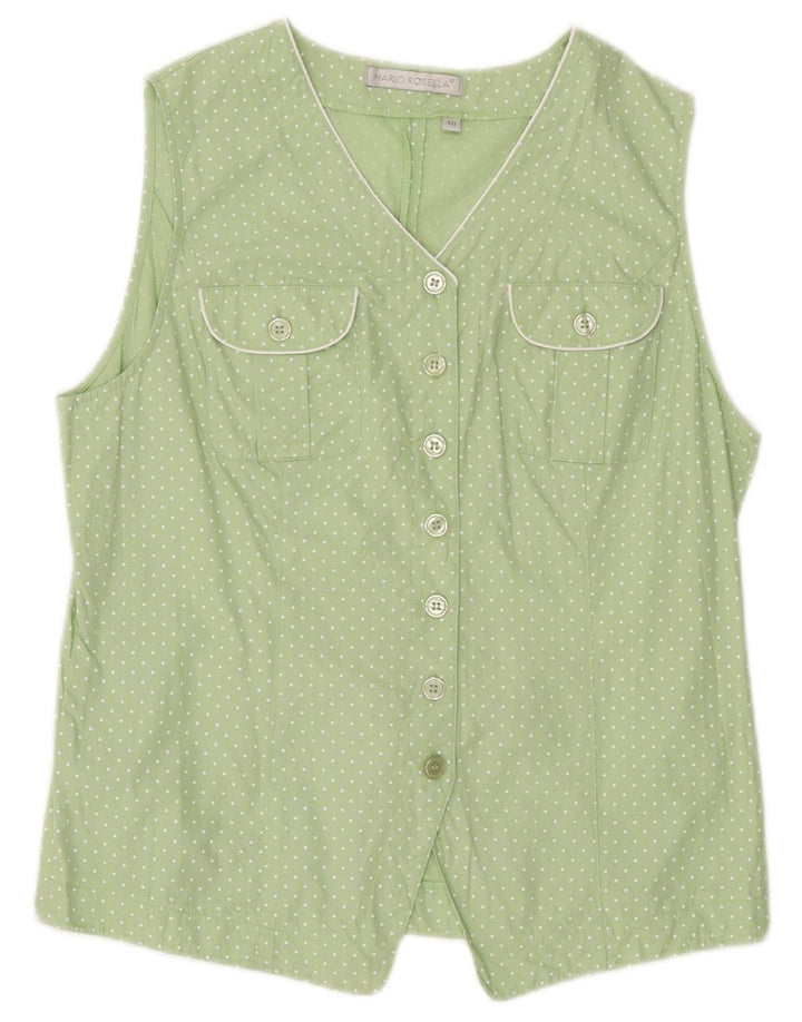 Mario Rosella Womens 2 Piece Set EU 40 Medium Green Polka Dot Cotton