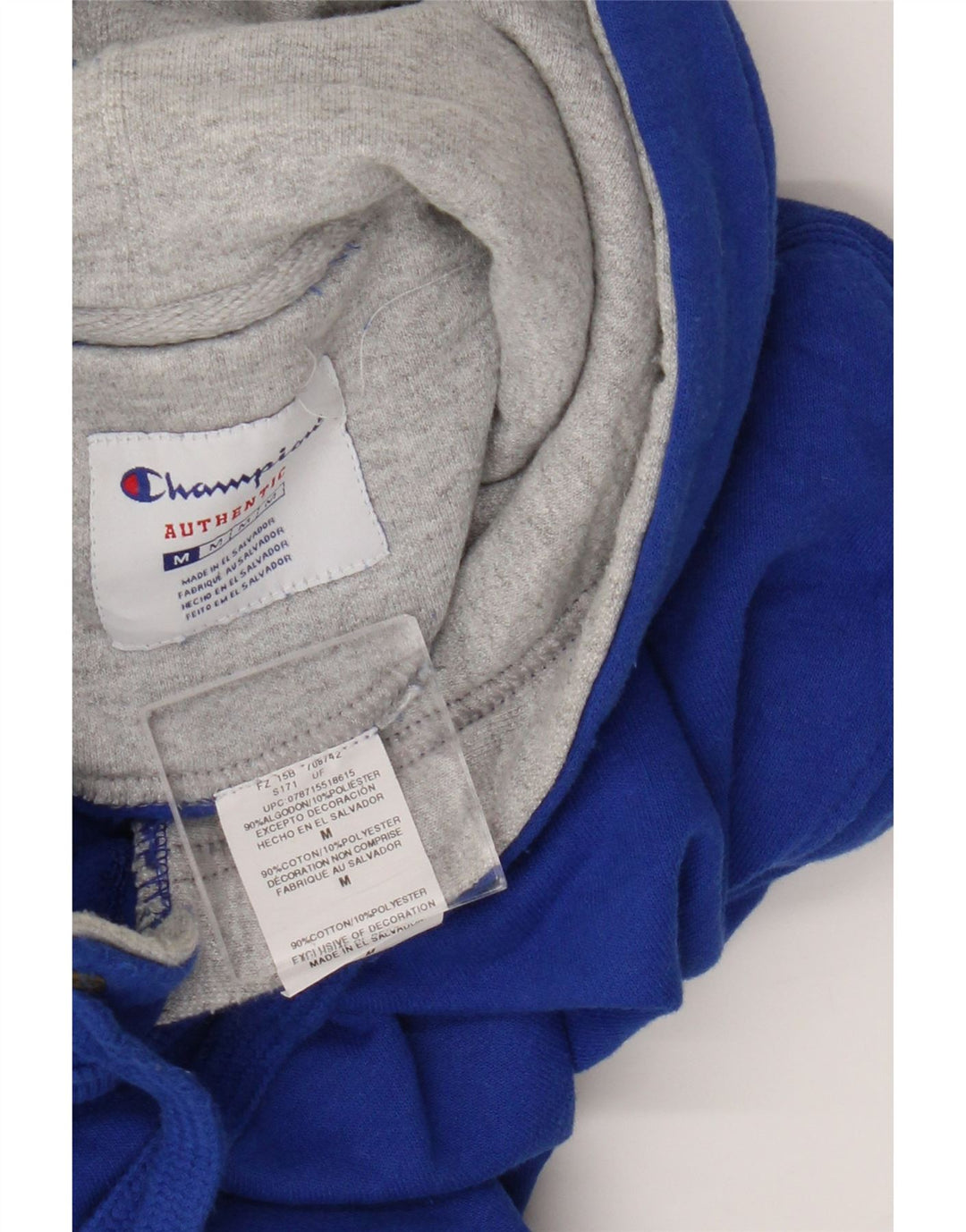 Champion Mens Hoodie Jumper Medium Blue Cotton