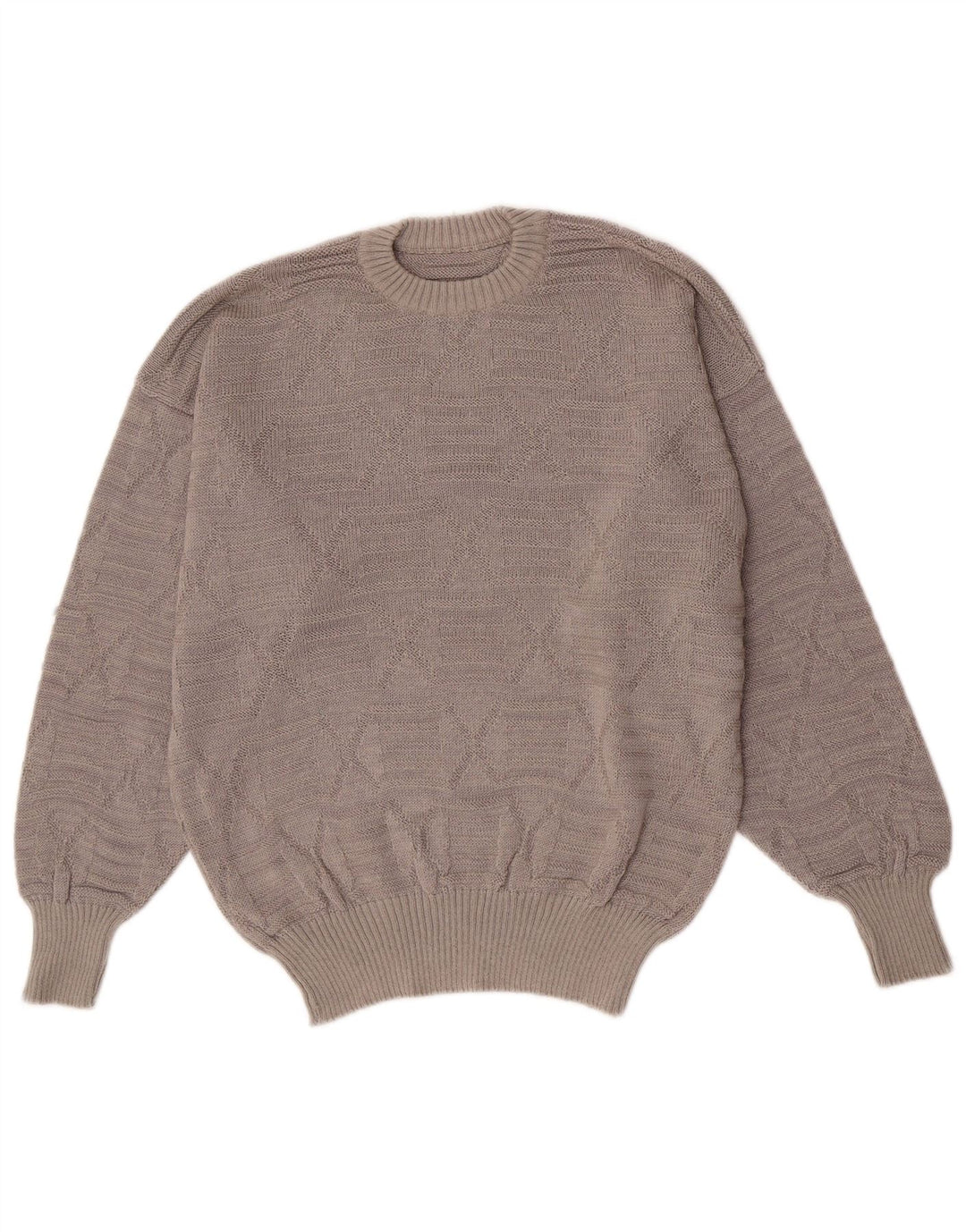 Vintage herre sweater med rund hals, mellemgrå