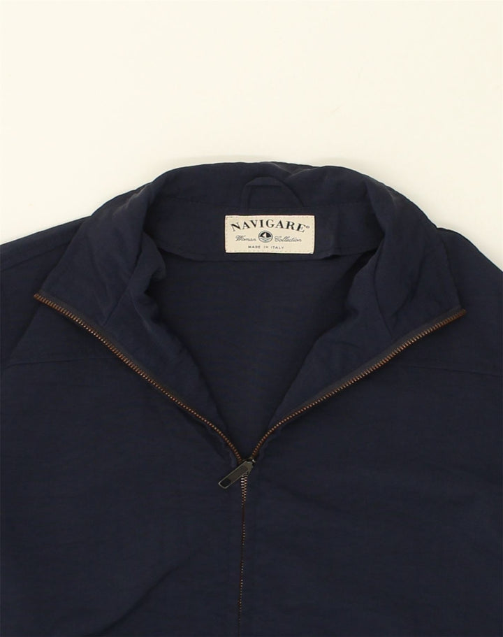 NAVIGARE Womens Rain Jacket UK 10 Small Navy Blue Polyamide | Vintage Navigare | Thrift | Second-Hand Navigare | Used Clothing | Messina Hembry 