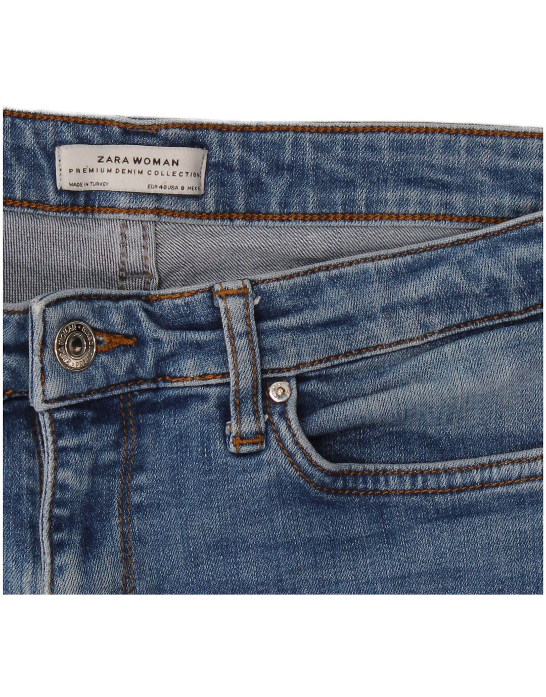 Zara Damen Schlagjeans EU 40 Mittel W30 L30 Blau