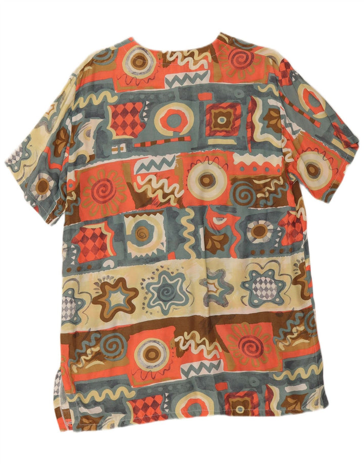 Vintage Womens Shirt Blouse UK 14 Medium Multicoloured Geometric