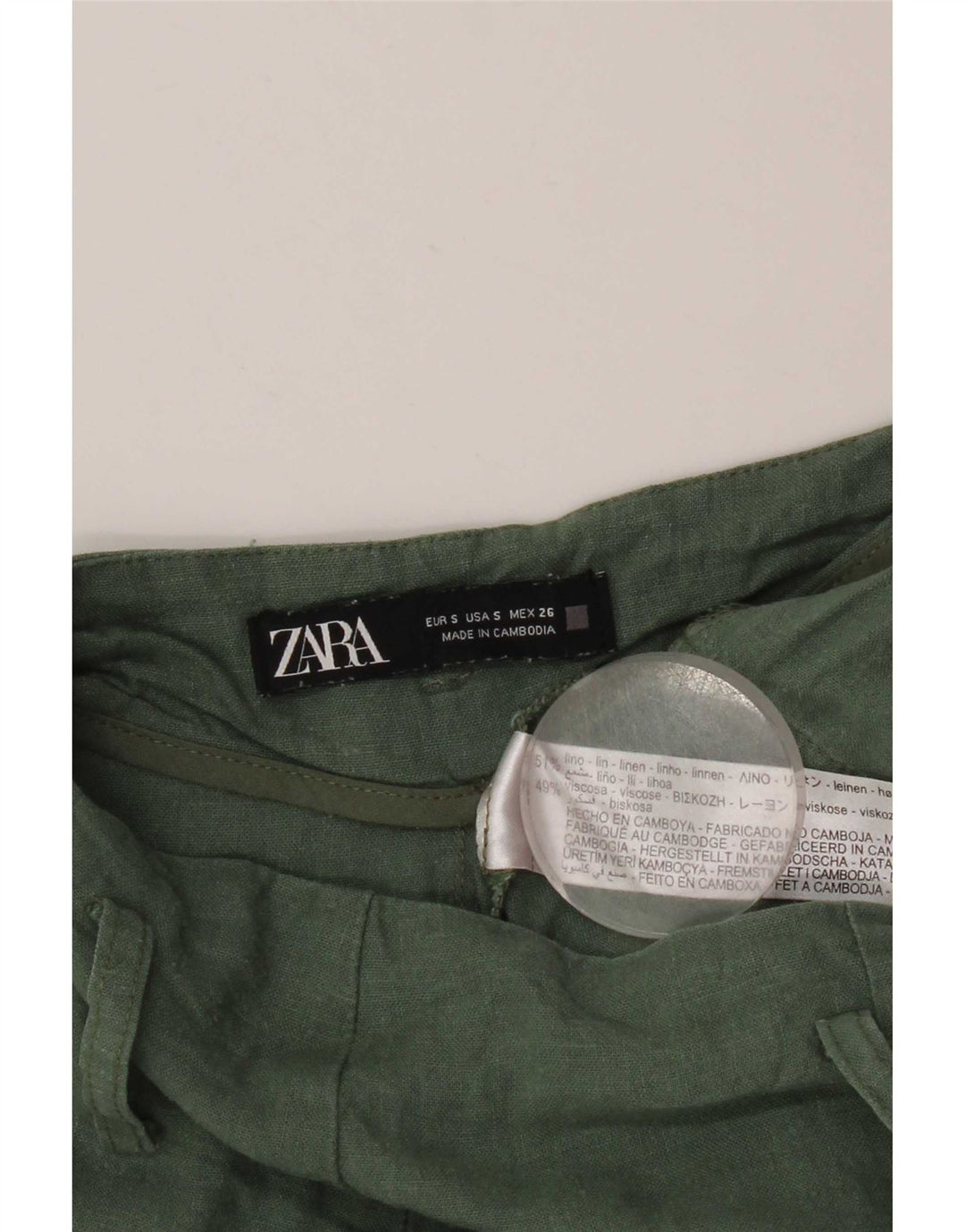 Damskie spodenki cargo Zara W26 w kolorze zielonym