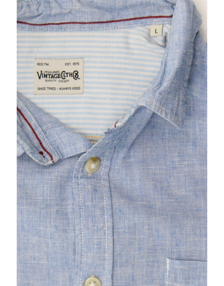 JACK & JONES Mens Shirt Large Blue Vintage Jack & Jones and Second-Hand Jack & Jones from Messina Hembry 