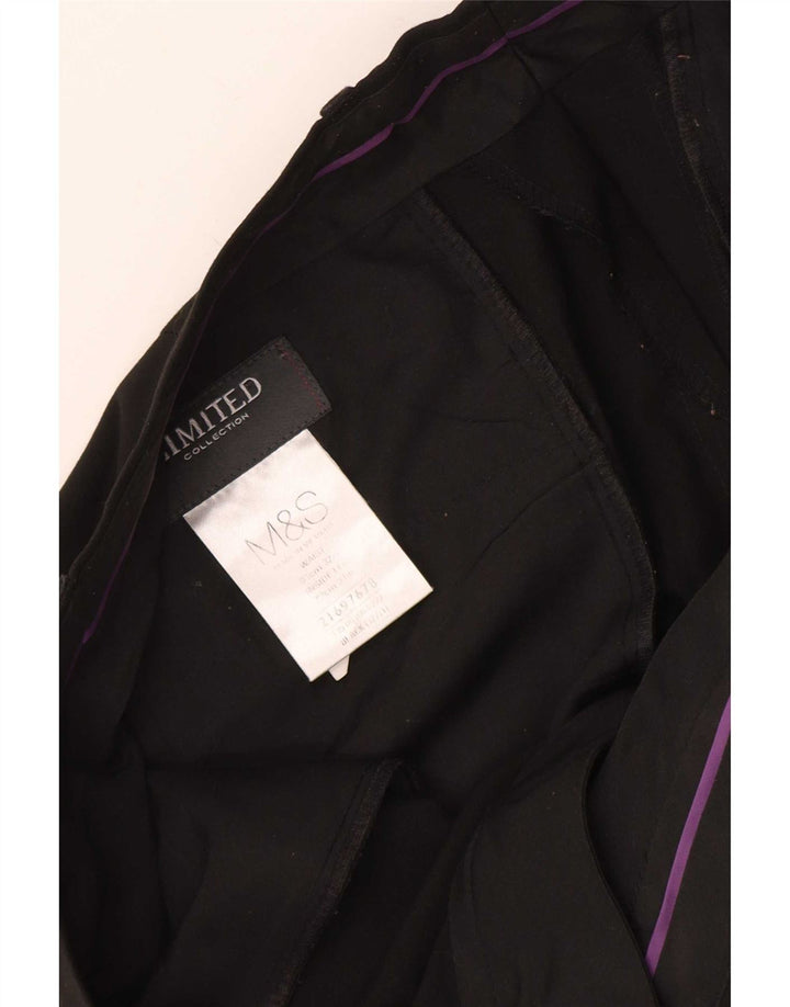 Marks & Spencer Mens Straight Suit Trousers W32 L31 Black Polyester