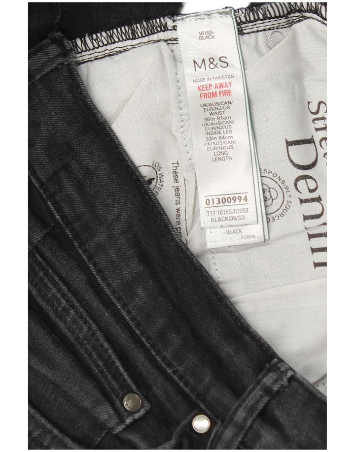 Jeans slim da uomo Marks & Spencer W36 L33 cotone nero