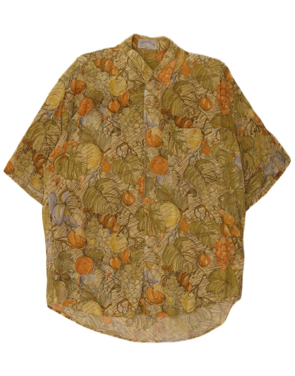 Camisa masculina de manga curta Daniel Dodd grande verde floral