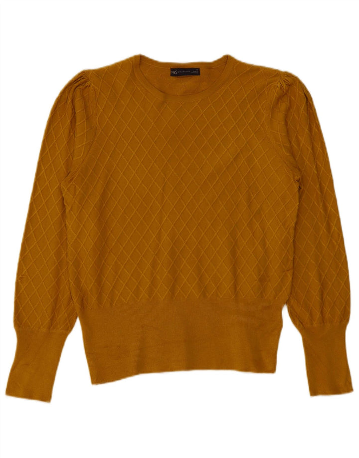 Marks & Spencer Pull col bateau pour femme UK 12 Jaune moyen
